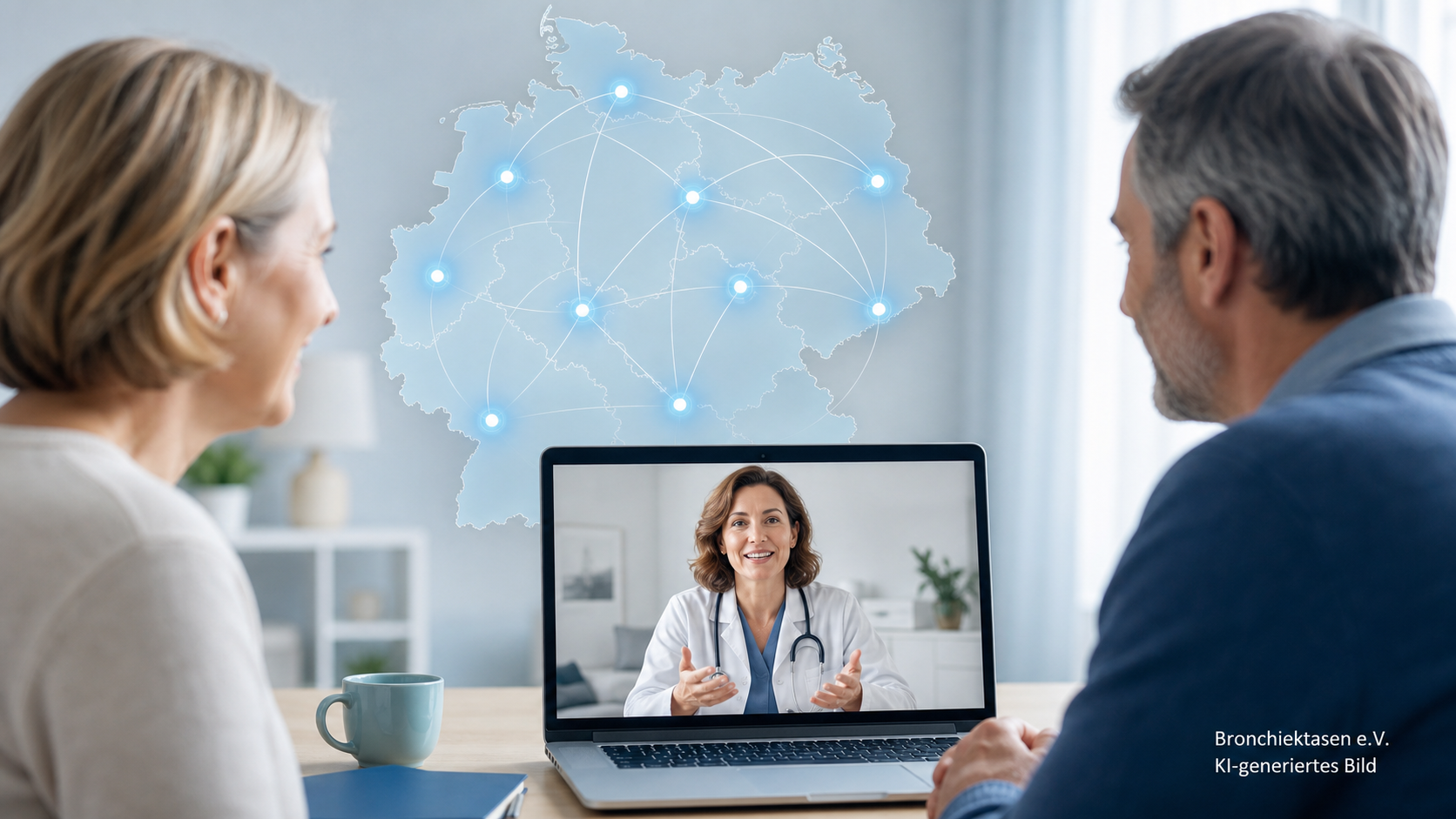 Digitale Veranstaltungsreihe verbindet Bronchiektasen-Ambulanzen mit Betroffenen und Angehörigen, KI-generiertes Bild